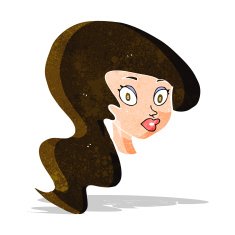 cartoon pretty female face N27