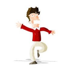 Cartoon Man Panicking N22