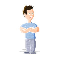 cartoon man with crossed arms N8