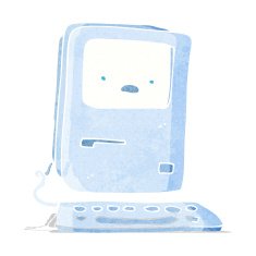 cartoon old computer N13