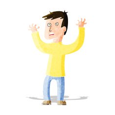 cartoon terrified man N105
