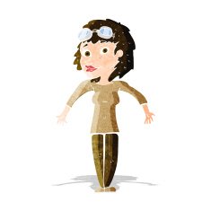 cartoon woman wearing goggles N3