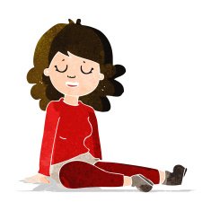 cartoon happy woman sitting on floor N6