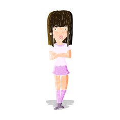 cartoon girl with crossed arms N3