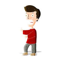 cartoon terrified man N106