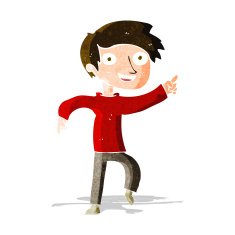 cartoon happy boy pointing N6