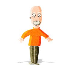 cartoon annoyed old man N19