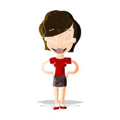 cartoon woman with hands on hips N63