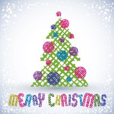 Christmas greeting card with special font and hand drawn lines N4