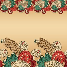 Card with seamless floral background