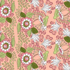 Pattern with ornamental lace flowers and leaves N3