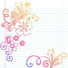 Hand-Drawn Sketchy Summer Hibiscus Doodles