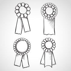 Set of sketch prize ribbons