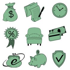 Doodle banking icons