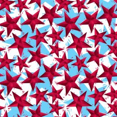Red stars seamless pattern geometric contemporary style N2