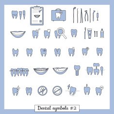 Set of dentistry symbols part 2