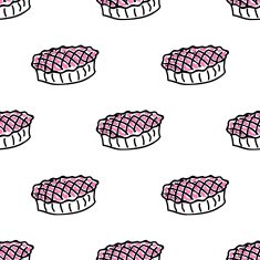 Seamless pattern with doodle pies
