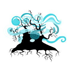 Abstract wavy tree for your design
