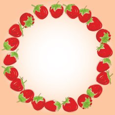 Card for your text red strawberries Hand drawn sketch vector