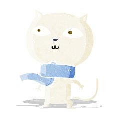 cartoon funny cat wearing scarf N4