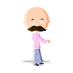Cartoon Man With Mustache N43