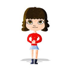 cartoon happy woman N82