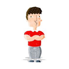cartoon man with crossed arms N9