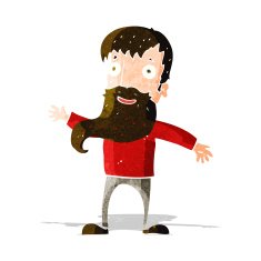 cartoon man with beard waving N3