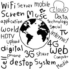 communicate world hand drawn