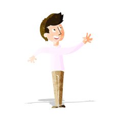 Cartoon Man Waving N15