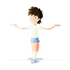 cartoon woman shrugging shoulders N141