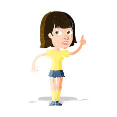 cartoon pretty girl with idea N7
