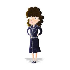 cartoon woman in trench coat N8