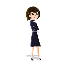 cartoon woman in trench coat N9