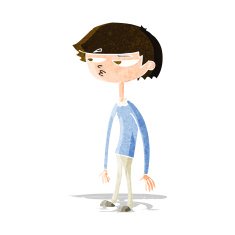 cartoon suspicious boy N3