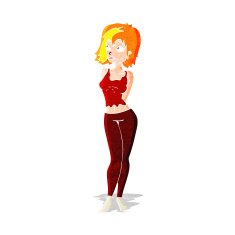 cartoon attractive girl N6