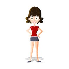 cartoon surprised woman N75