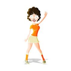 cartoon woman dancing N10