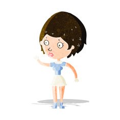 Cartoon Woman Waving N95