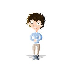 cartoon crazy excited woman N5