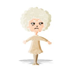 cartoon bitter old woman N5