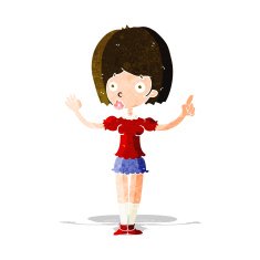 cartoon woman explaining her point N9