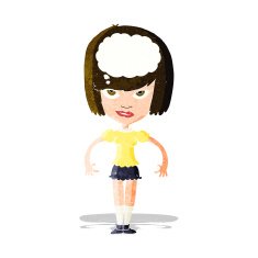 cartoon woman with idea N79