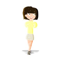 cartoon happy woman N85