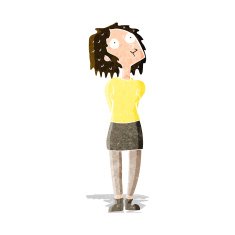 cartoon curious woman N21