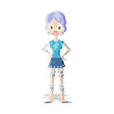 cartoon woman with heavy tattoos N3