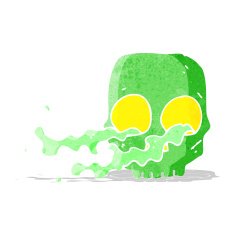 cartoon gross skull N12