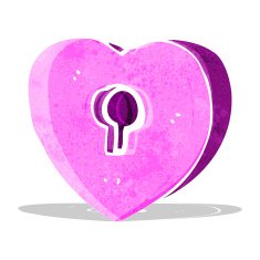 cartoon heart with keyhole N7