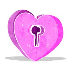 cartoon heart with keyhole N8