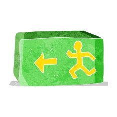 cartoon exit sign N6